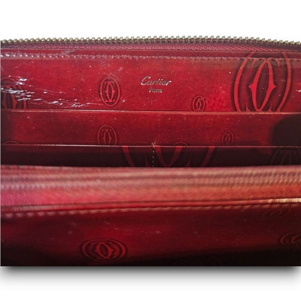 Cartier - Red Patent Leather Happy Birthday Edition Vintage Zippy Long Wallet - Picture 12 of 12